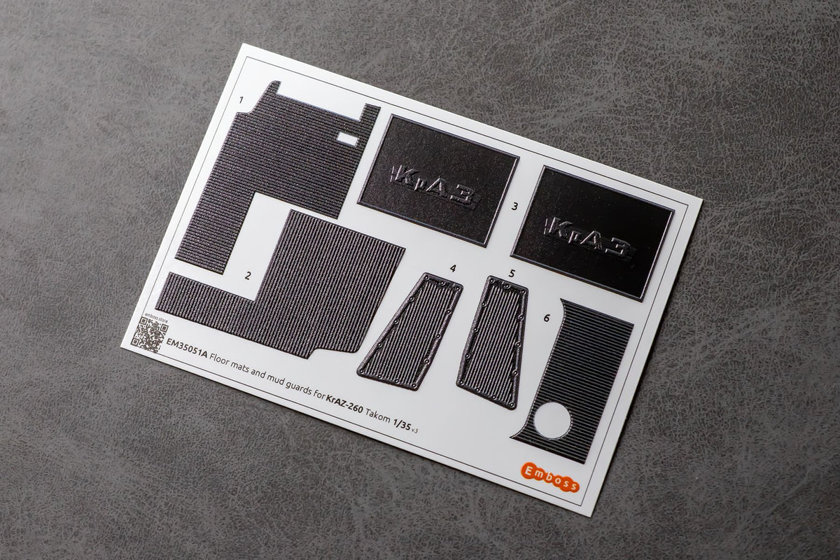 COMBO KrAZ 260 detail set and Floor mats with splash guards for Takom 1/35 (3D decal) - imodeller.store