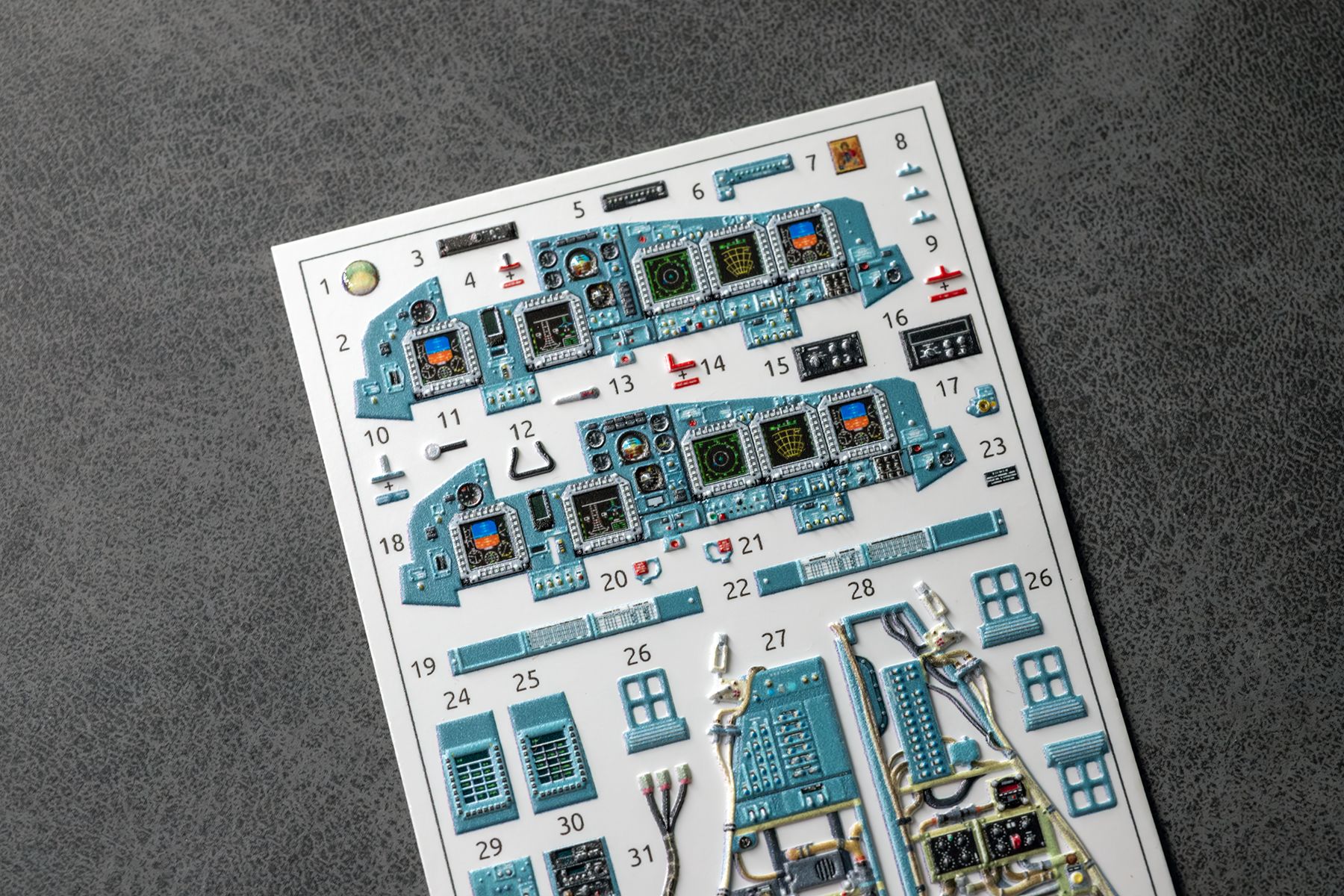 COMBO Su - 34 Powered cockpit and seat details for Kittyhawk 1/48 (3d decals) - imodeller.store