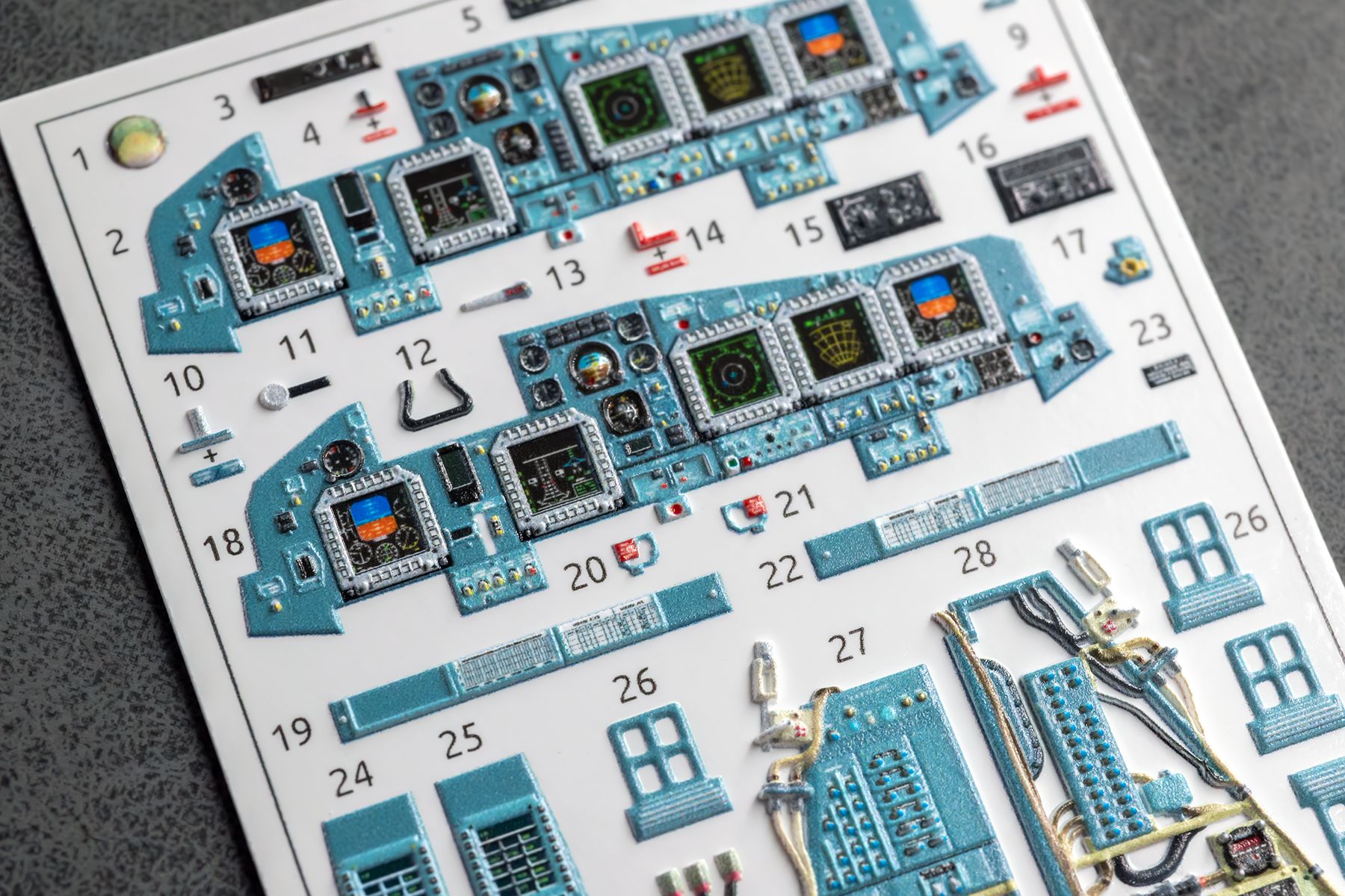 COMBO Su - 34 Powered cockpit and seat details for Kittyhawk 1/48 (3d decals) - imodeller.store