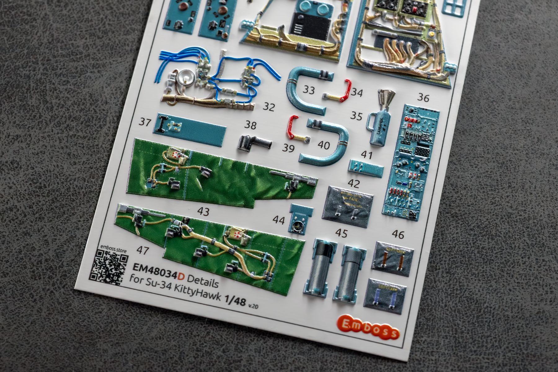 COMBO Su - 34 Powered cockpit and seat details for Kittyhawk 1/48 (3d decals) - imodeller.store