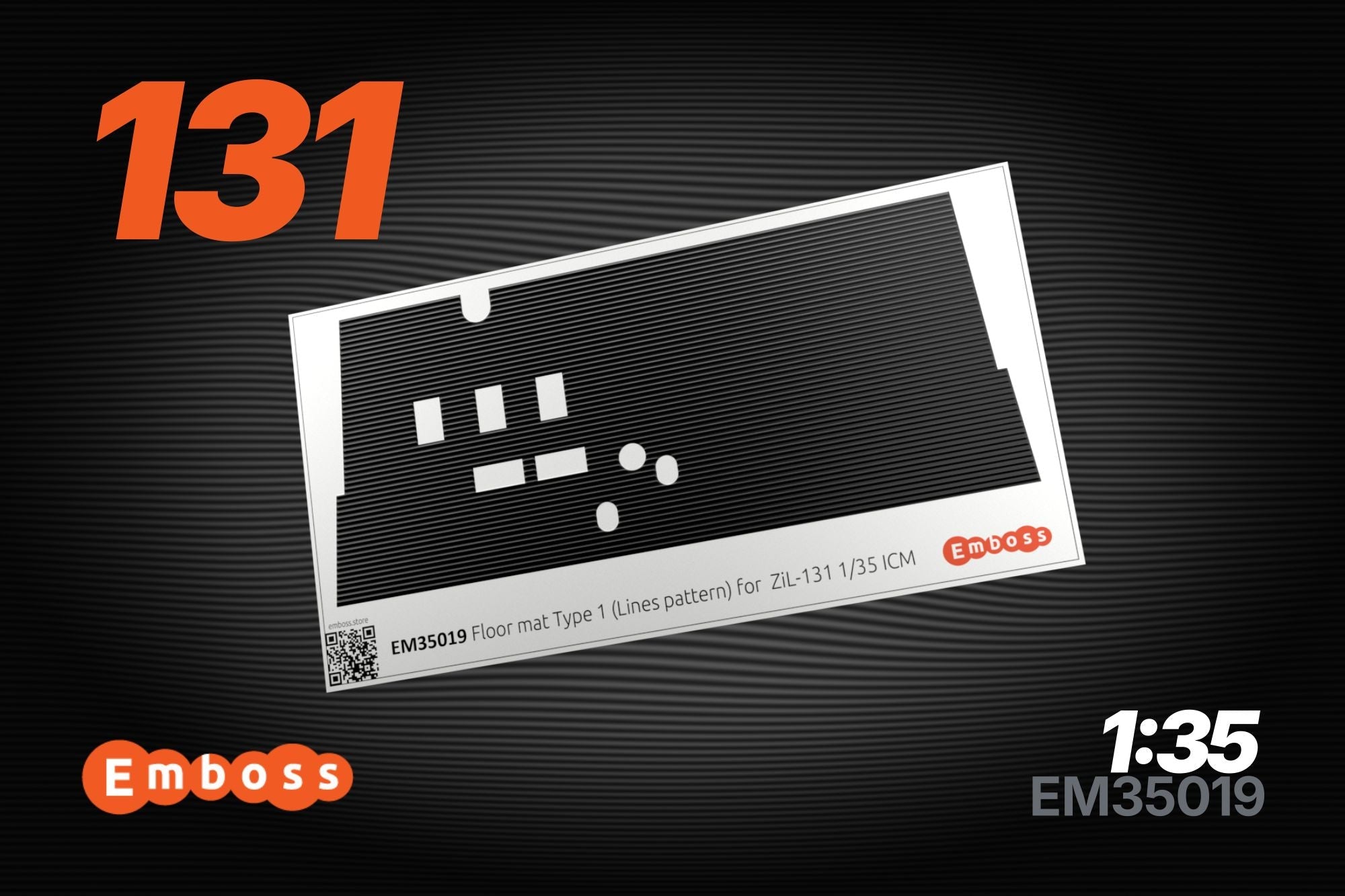 Floor mat Type 1 (lines pattern) for ZiL - 131 ICM 1/35 (3D decal) - imodeller.store