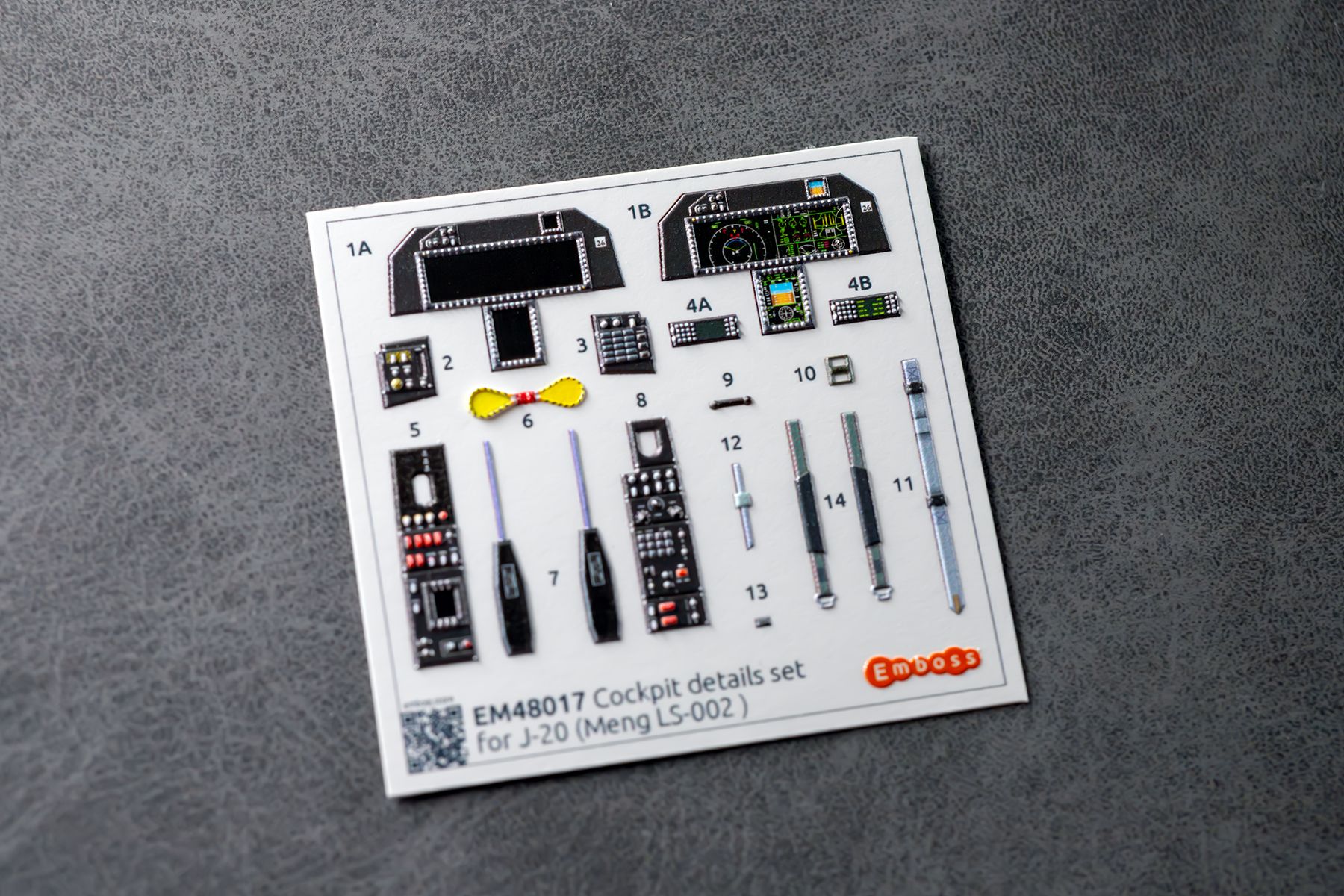 J - 20 cockpit details set for Meng LS - 002 1/48 (3D decal) - imodeller.store