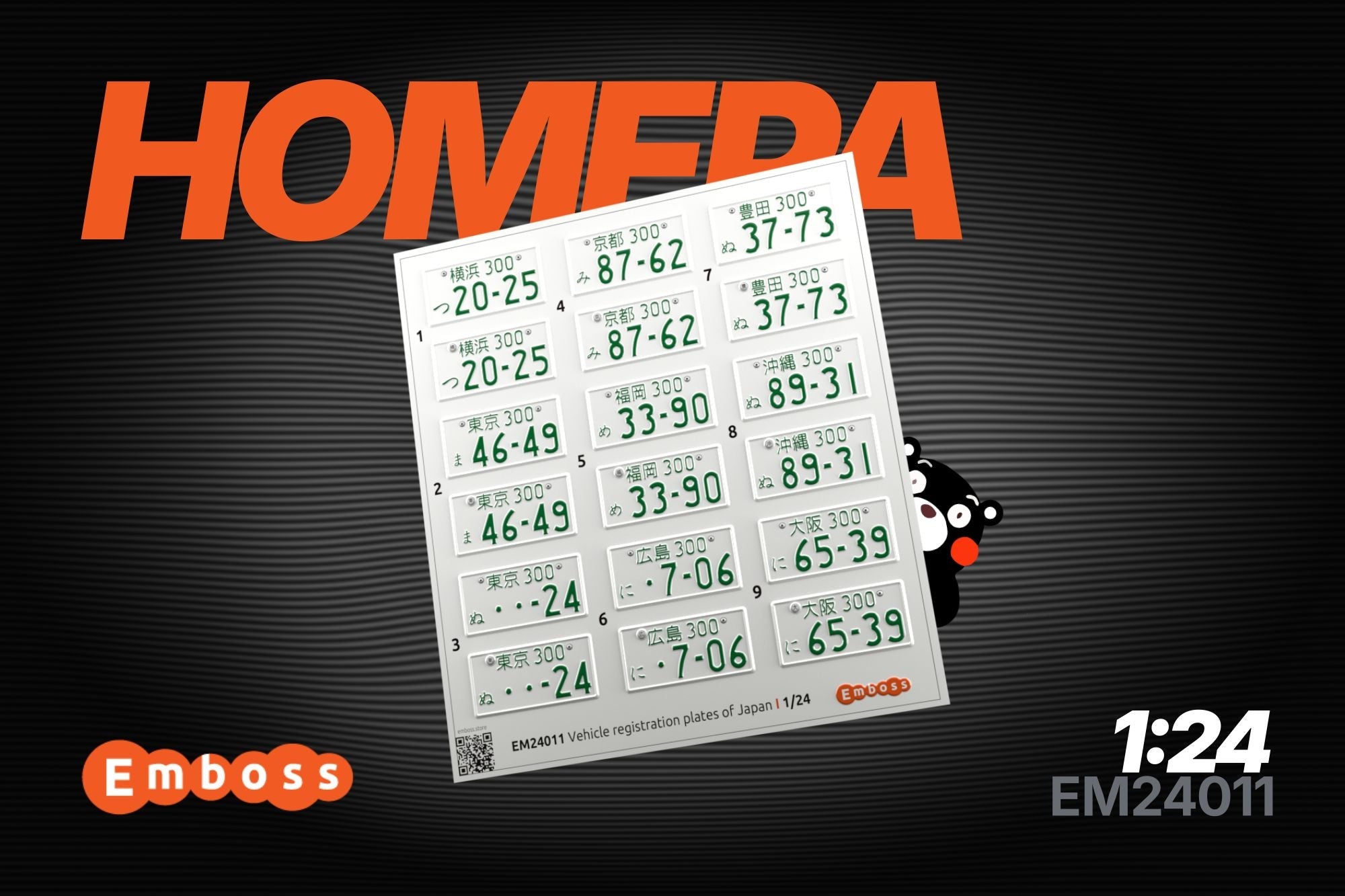 Japan vehicle registration plates 1 1/24 (3D decal) - imodeller.store