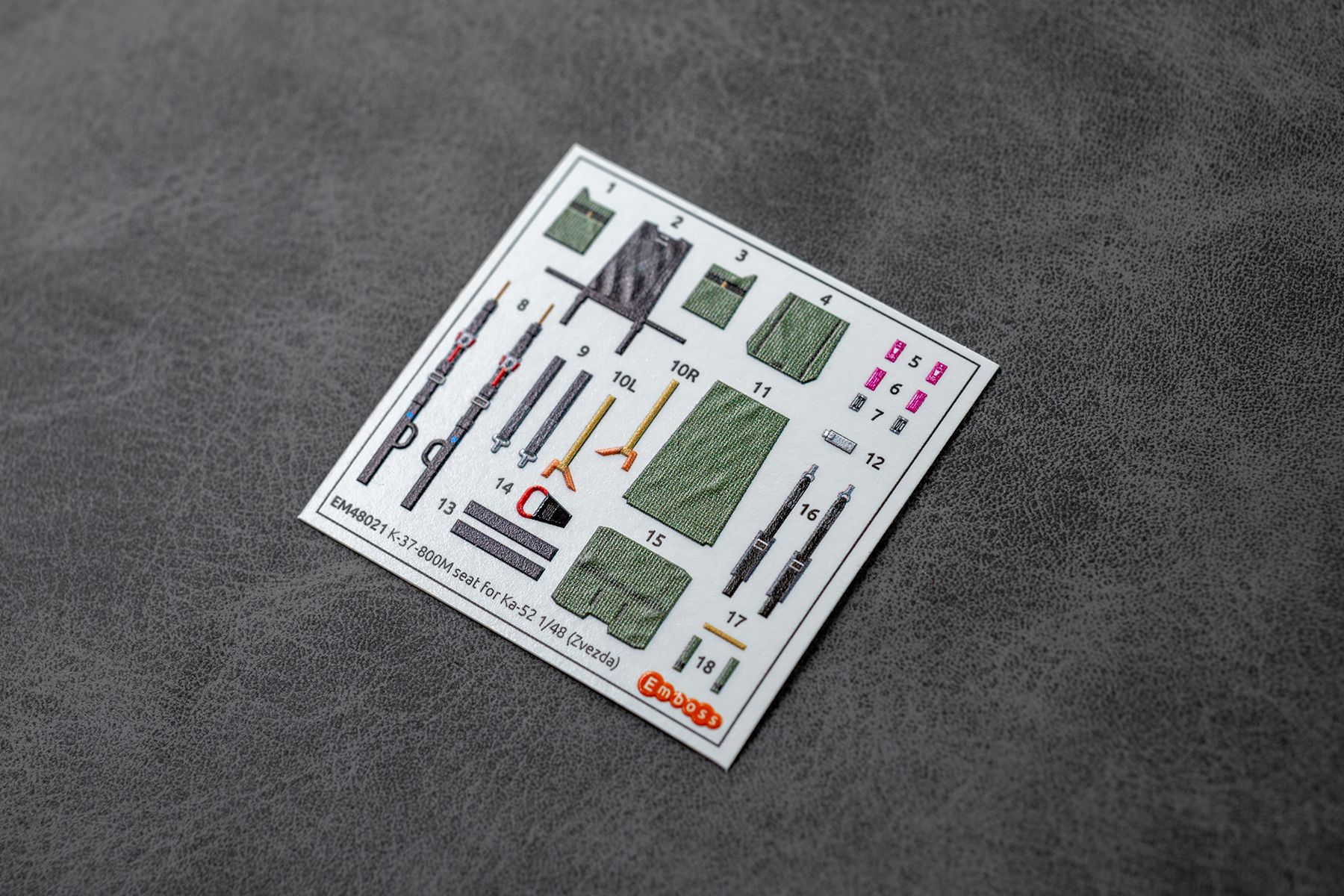 Ka - 52 Seats, seatbelts and additional cockpit details for Zvezda 4830 1/48 (3D decal) - imodeller.store