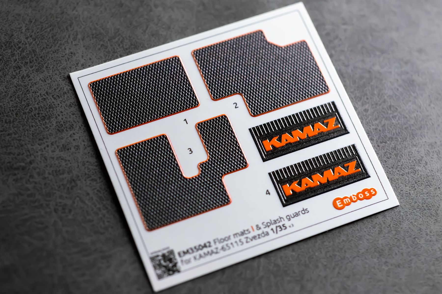 KAMAZ 65115 Floor mats EVA and splash guards for Zvezda 3650 1/35 (3D decal) - imodeller.store
