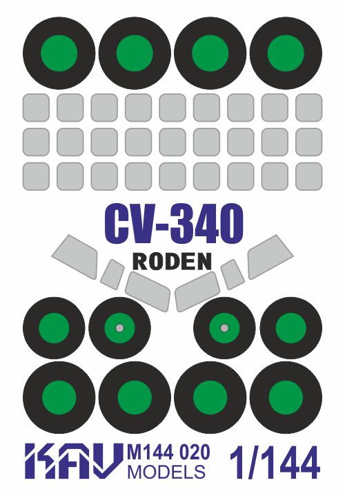 Paint mask for Convair CV-340 (Roden)