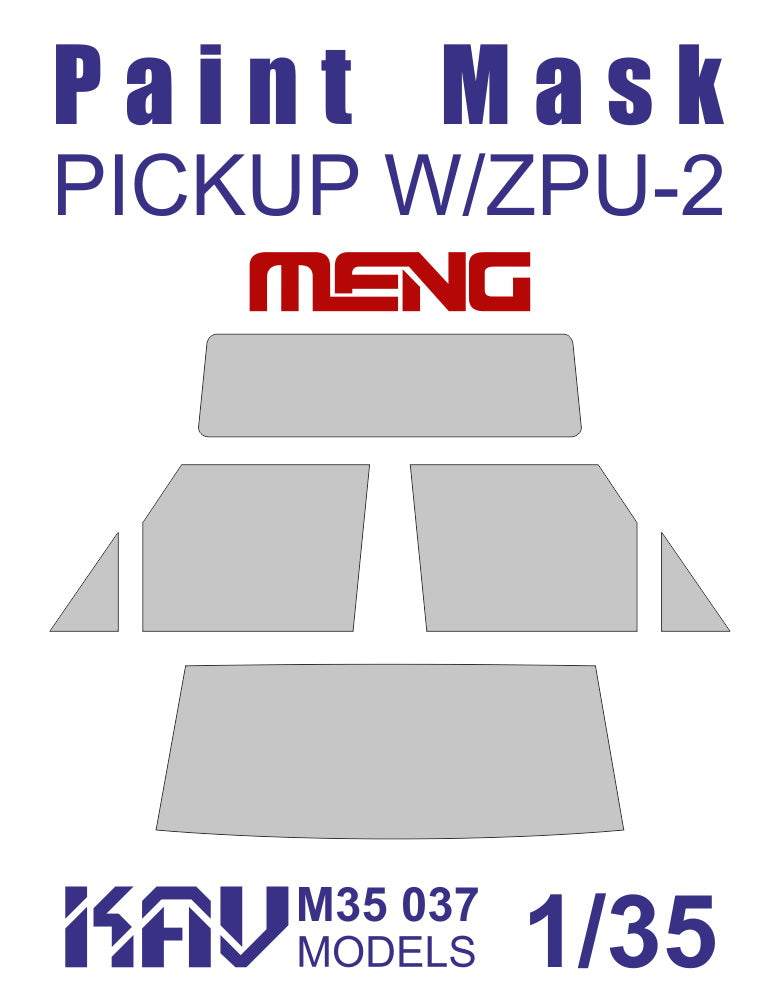 1/35 Paint mask for Toyota Pickup Truck with ZPU-2 Air defense gun (Meng)