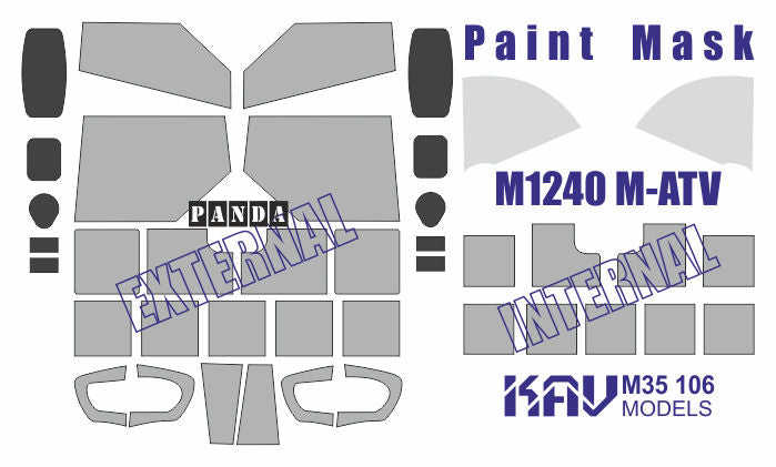 1/35 Painting mask for Oshkosh M1240 M-ATV (Panda)