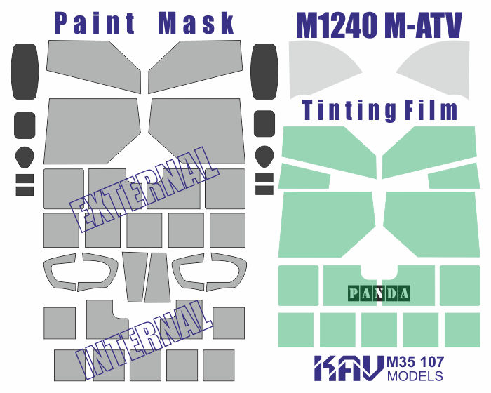 1/35 Paint Mask for Oshkosh M1240 M-ATV PRO (Panda)