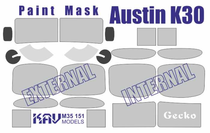 1/35 Paint mask for Austin K30 (Gecko)