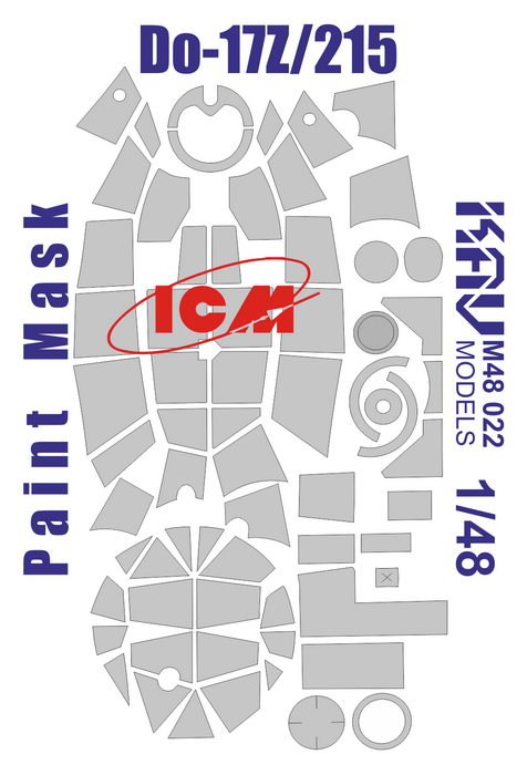 Paint mask for glazing Dornier-17Z & 215 (ICM)