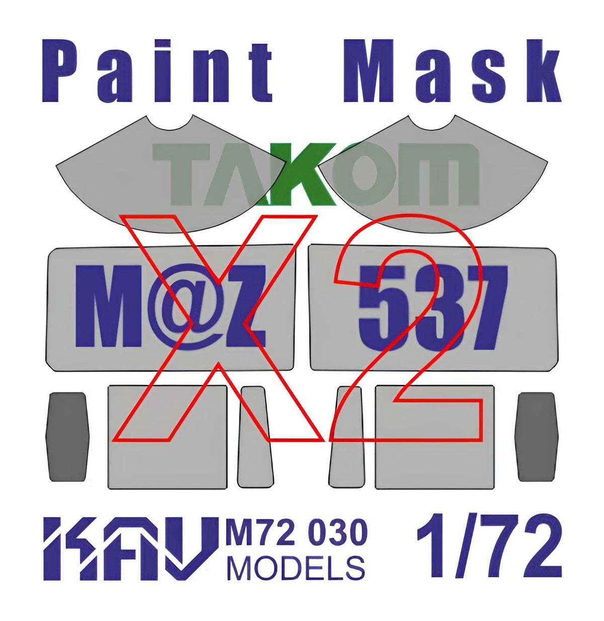KAVM72030 KAV Models 1:72 Painting Mask MAZ - 537 Glazing (Takom) - imodeller.store