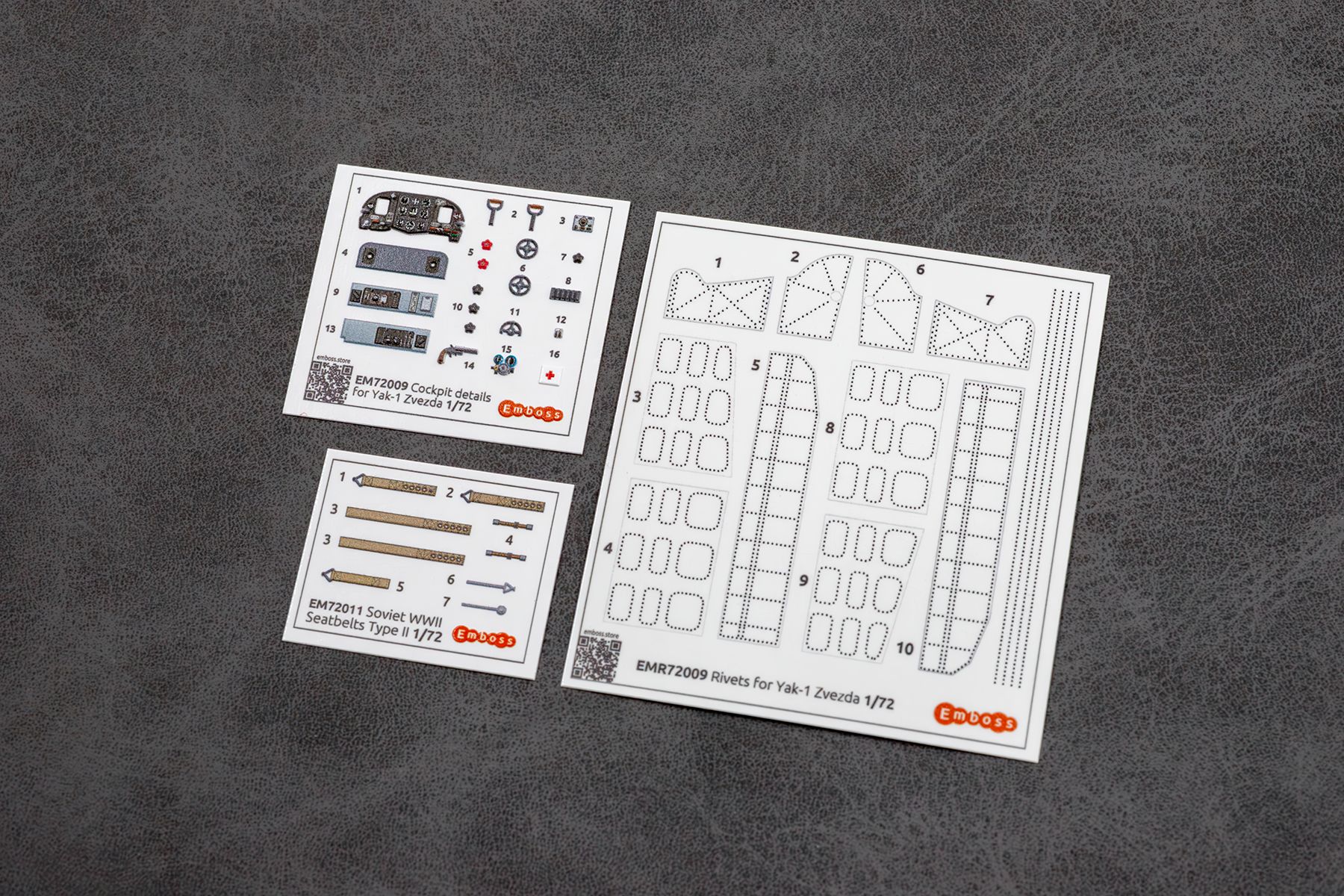 Комбо детали кабины и заклепки Як - 1 для модели Звезда 7327 1/72 (3D декаль) EM72009С (3D decal) - imodeller.store