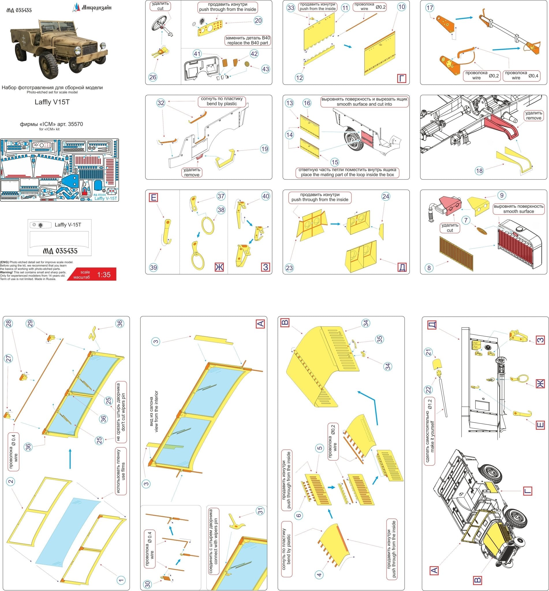 MD035435 Microdesign Laffly V15T Photo - Etch Set 1/35 for ICM - imodeller.store