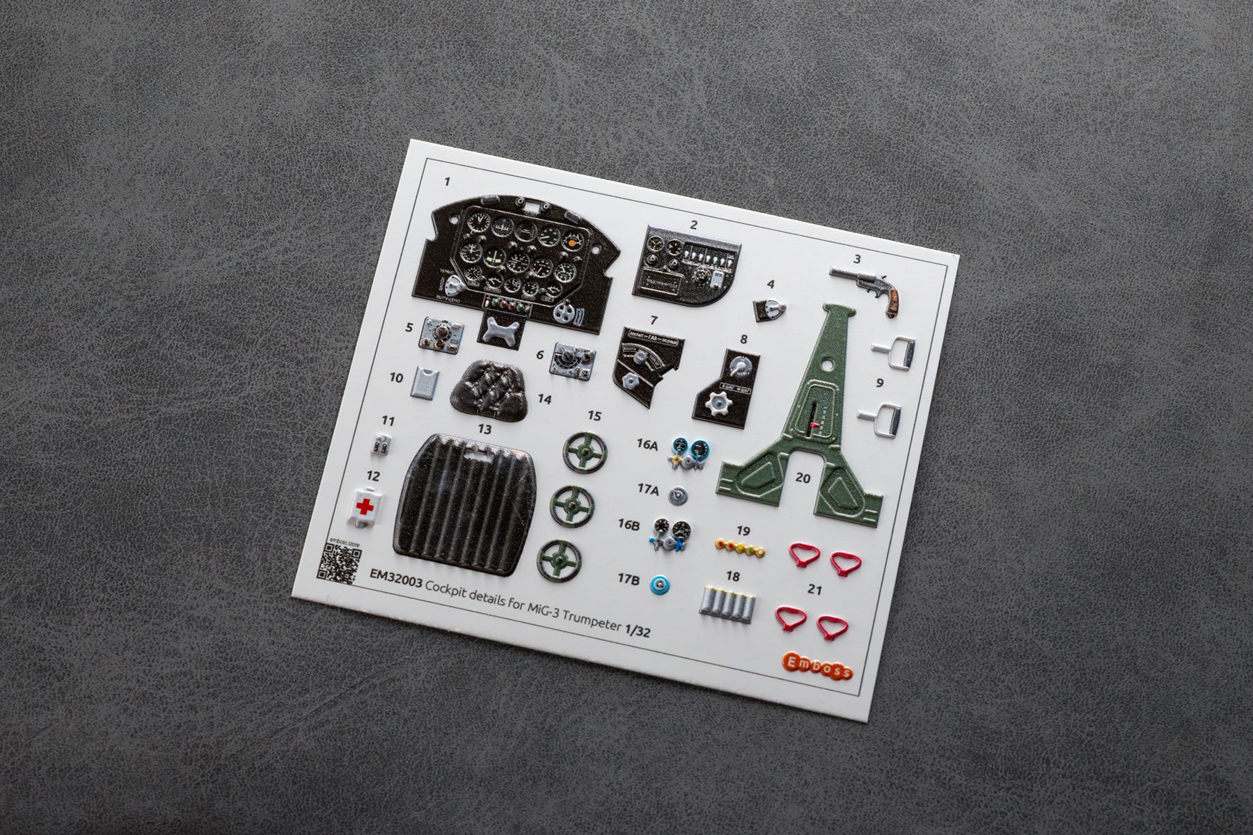 MiG - 3 Cockpit details for Trumpeter 1/32 (3D decal) - imodeller.store