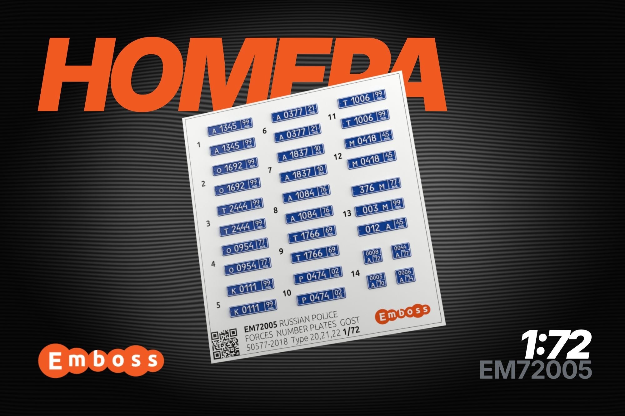 Modern Russian Police Forces vehicle registration plates 1/72 (3D decal) - imodeller.store