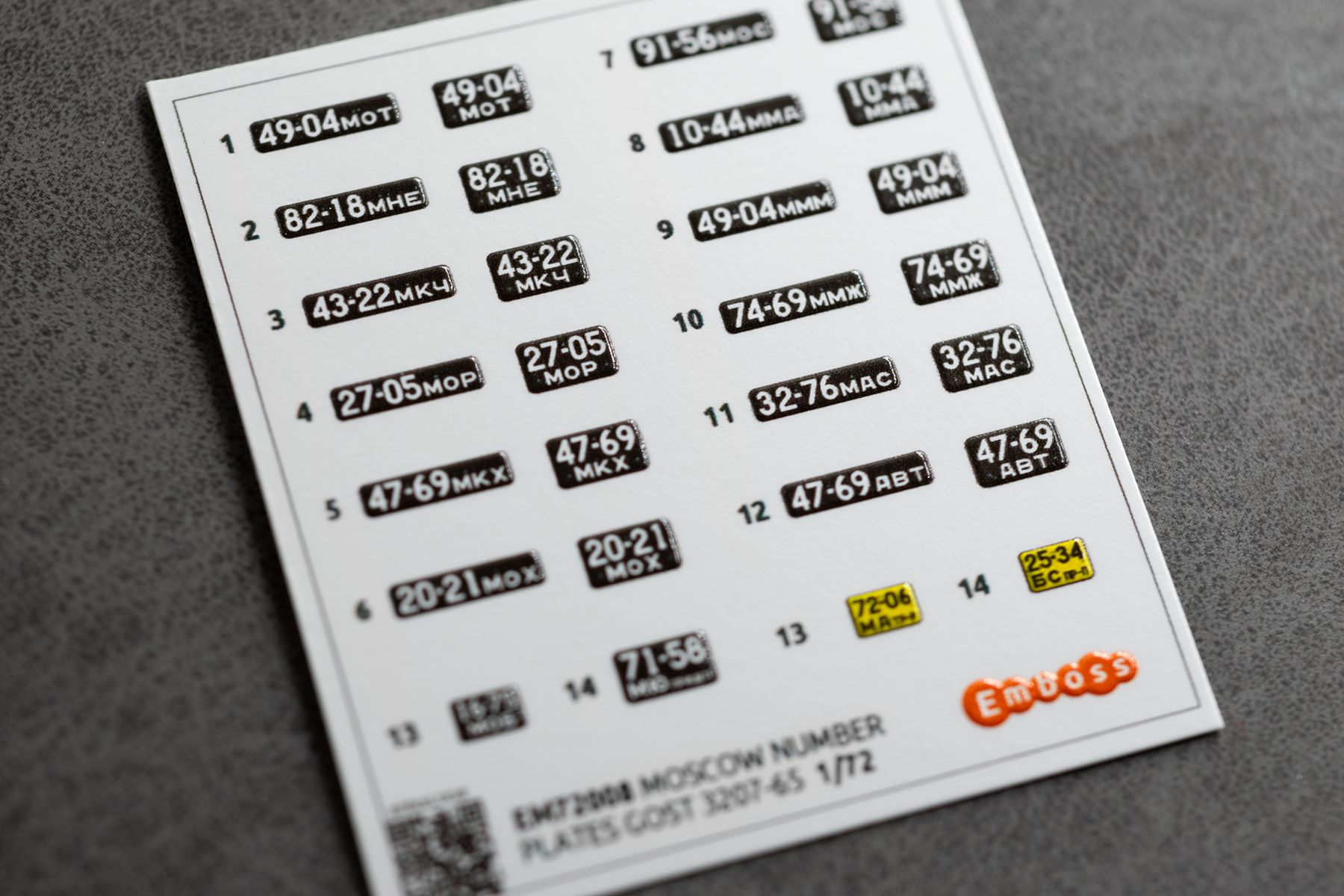 Moscow region number plates 1965 1/72 (3D decal) - imodeller.store