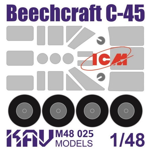 Paint mask for Beechcraft C - 45 (ICM) - imodeller.store