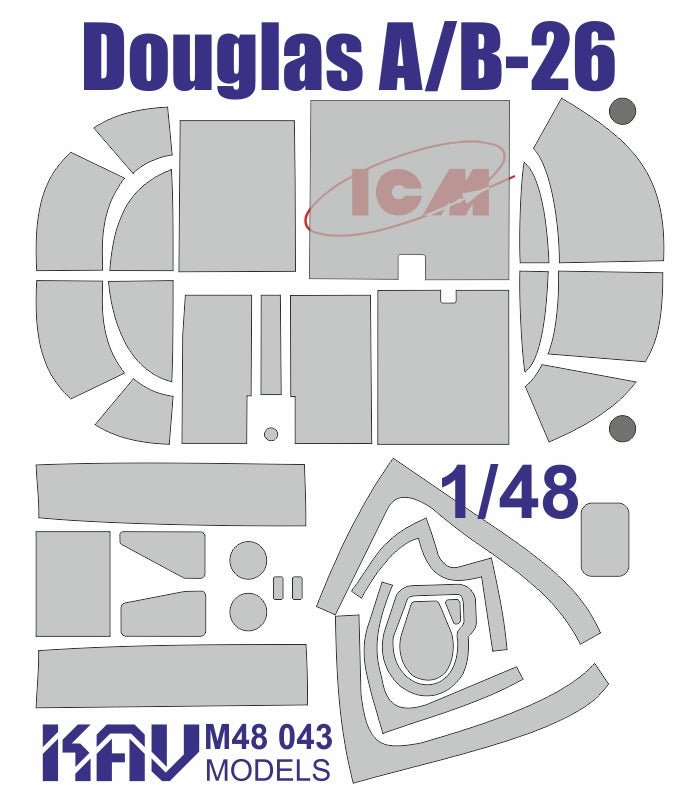 Paint mask for Douglas A - 26/B - 26 Extended set (ICM) - imodeller.store