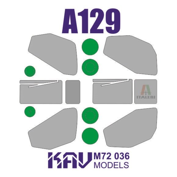 Painting mask for A129 Mangusta (Italeri) - imodeller.store