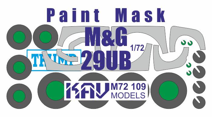 Painting mask for the glazing of M&G - 29UB (Trump) - imodeller.store