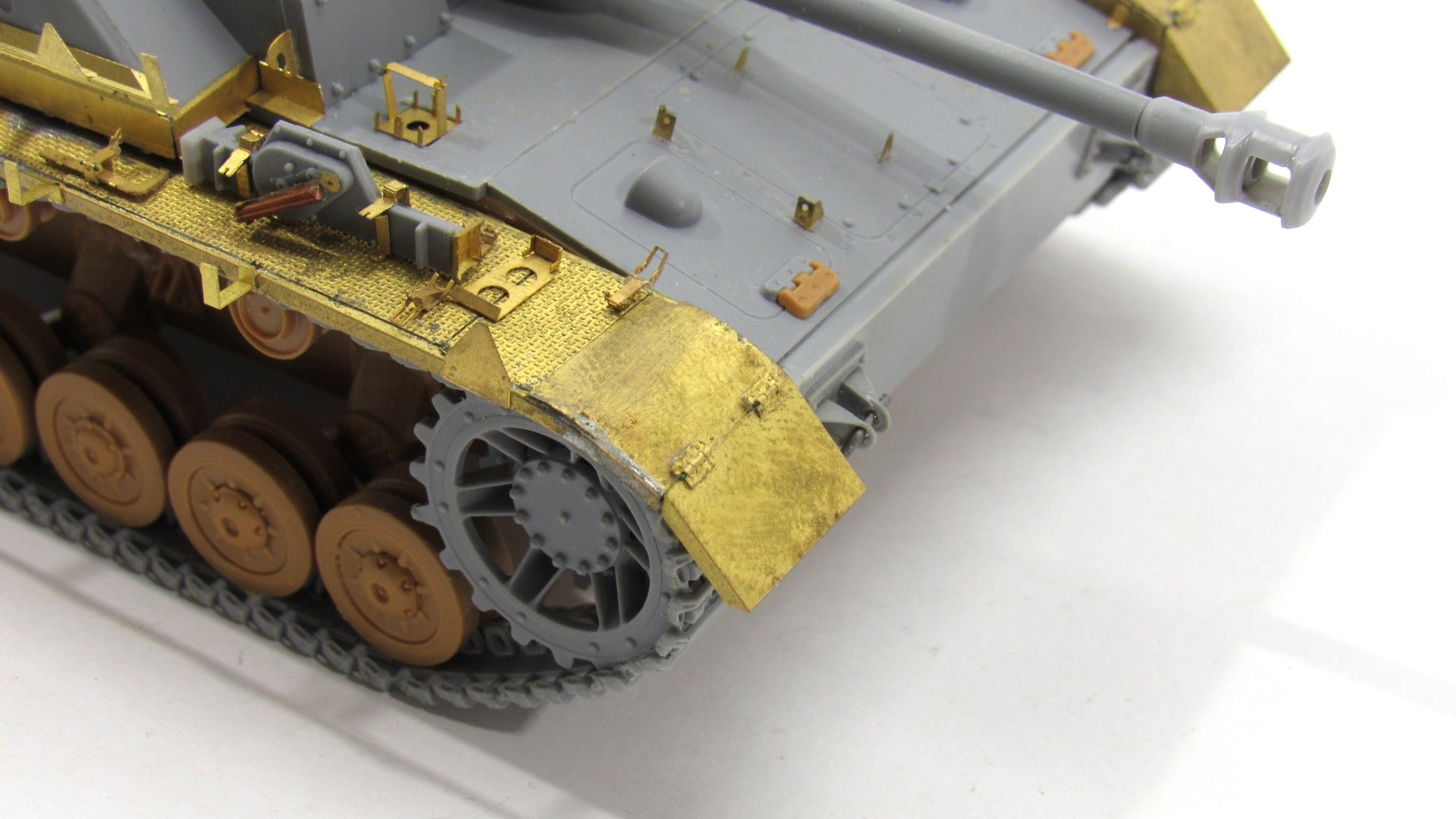 photo - etched detail set for German tank Sturmgeschütz IV (stug - IV) fenders (Zvezda) - imodeller.store