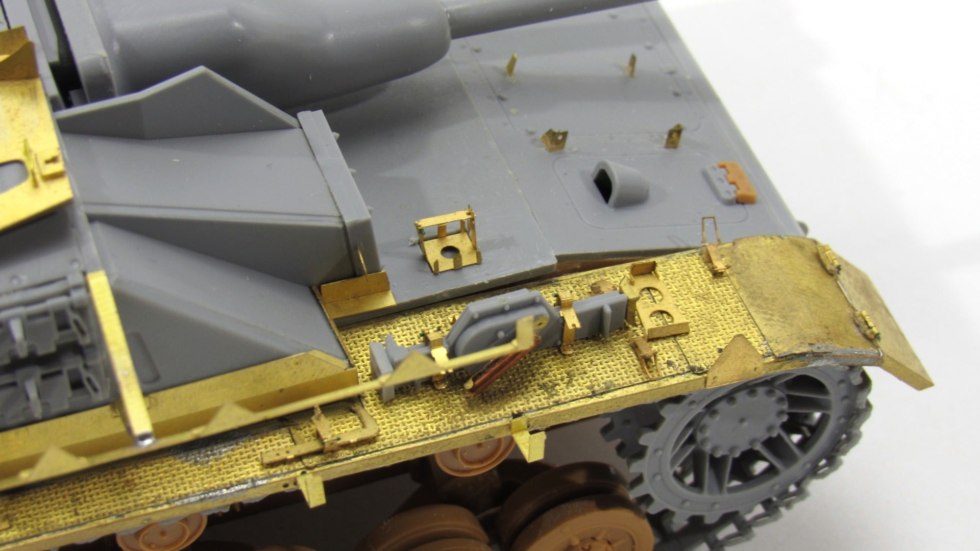 photo - etched detail set for German tank Sturmgeschütz IV (stug - IV) fenders (Zvezda) - imodeller.store