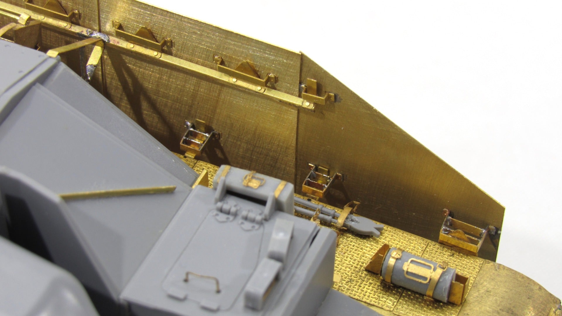 Photo - etched set for German Sturmgeschütz IV (stug - IV) anti - cumulative protective shields (Zvezda) - imodeller.store