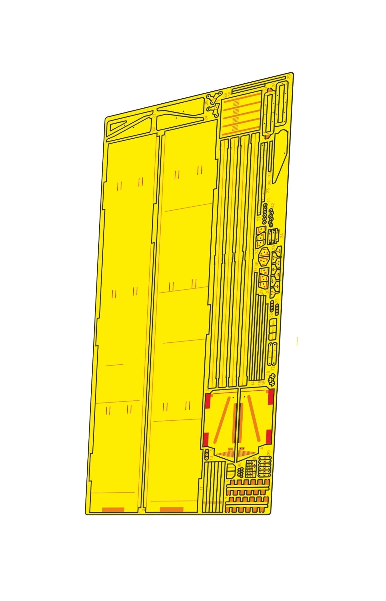 Photo - etched set for Russian Tank 55AD "Drozd" overhead track shelves (Takom) - imodeller.store