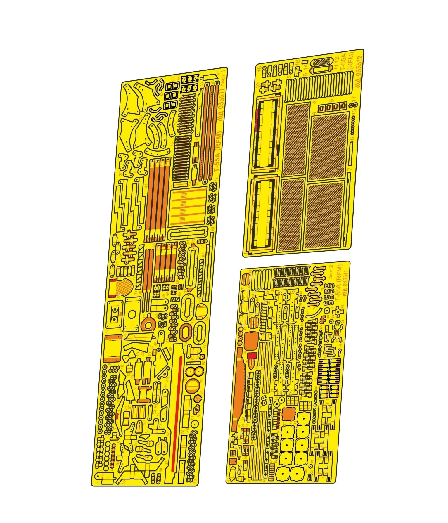 Photo - etched set for Russian Tank T - 55A basic set (RFM) - imodeller.store