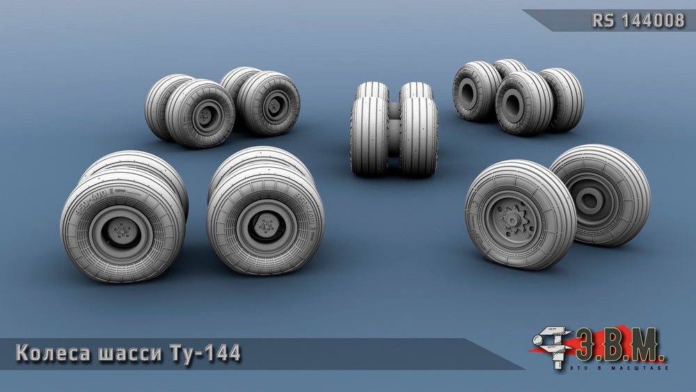 RS144008 E.V.M. — Landing Gear Wheels for Tu - 144 (Zvezda) - imodeller.store