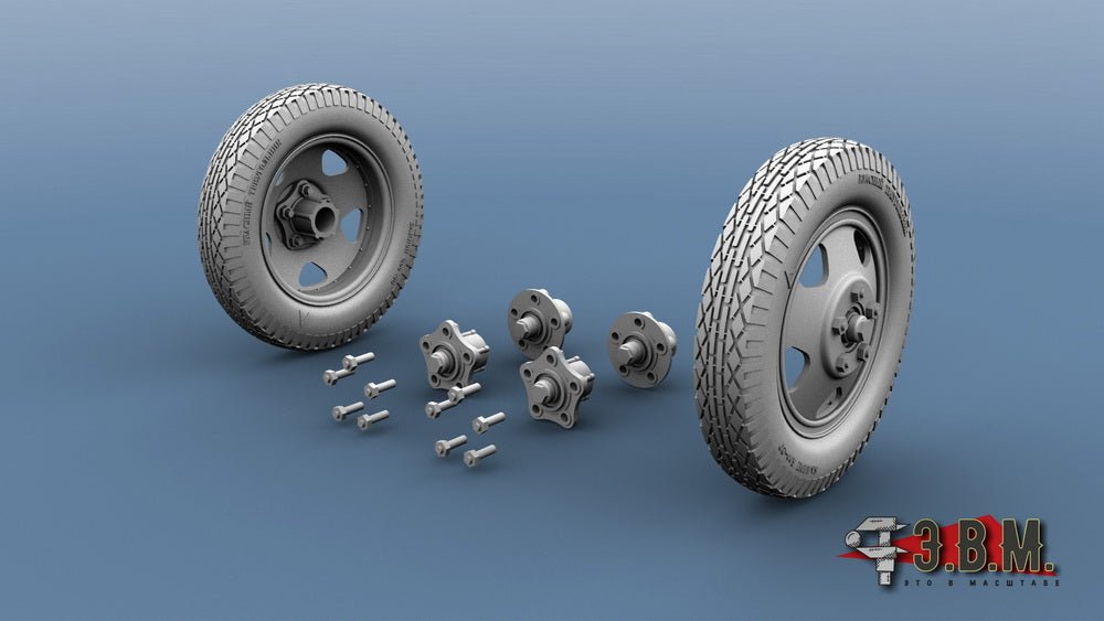 RS35074 E.V.M. 1/35 Wheels 6.00 - 20 "Red Triangle" for Guns and Field Equipment - imodeller.store