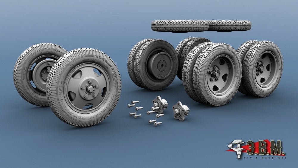 RS35078 E.V.M. 1/35 Wheels 6.00 - 20 for GAZ - AAA and BA - 3/6/10 - imodeller.store