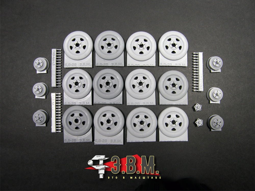 RS35078 E.V.M. 1/35 Wheels 6.00 - 20 for GAZ - AAA and BA - 3/6/10 - imodeller.store