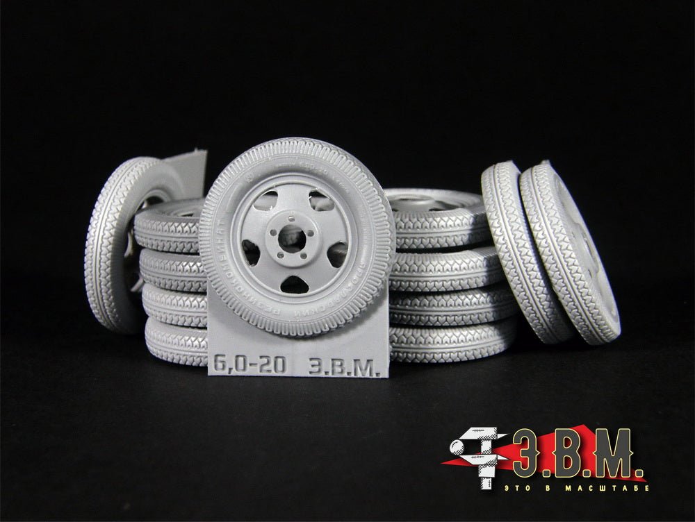 RS35078 E.V.M. 1/35 Wheels 6.00 - 20 for GAZ - AAA and BA - 3/6/10 - imodeller.store