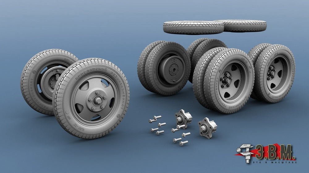 RS35092 E.V.M. 1/35 Wheels Set for GAZ - AAA and BA - 3/6/10 - imodeller.store