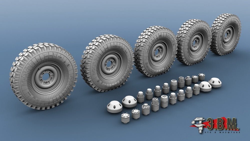 RS35098 E.V.M. 1/35 Wheels for UAZ Vehicles (Ya - 192, Voltyre) - imodeller.store