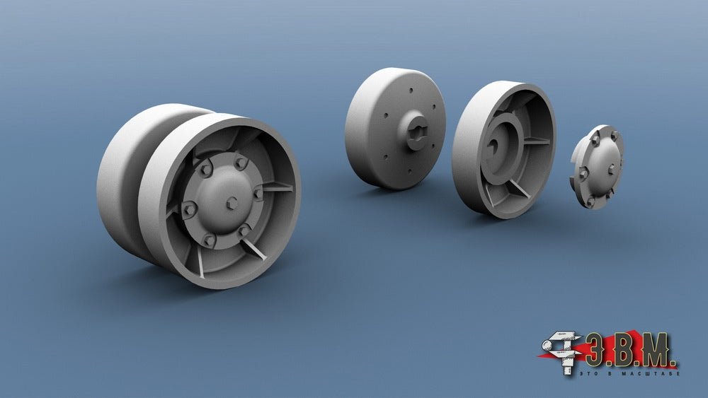 RS35148 E.V.M. 1/35 3D Printed Support Rollers KV - 1 (ChKZ) - imodeller.store