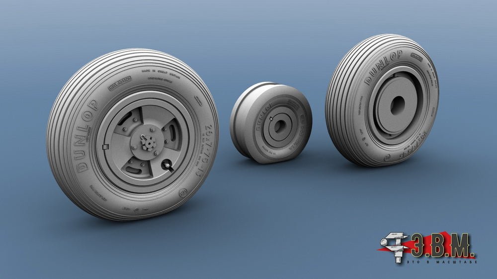 RS48082 E.V.M. 1/48 Landing Gear Wheels for De Havilland Vampire - imodeller.store