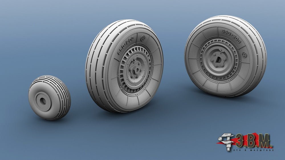 RS48093 E.V.M. 1/48 Landing Gear Wheels for LaGG - 3 (Concrete Airfields Type 1) - imodeller.store