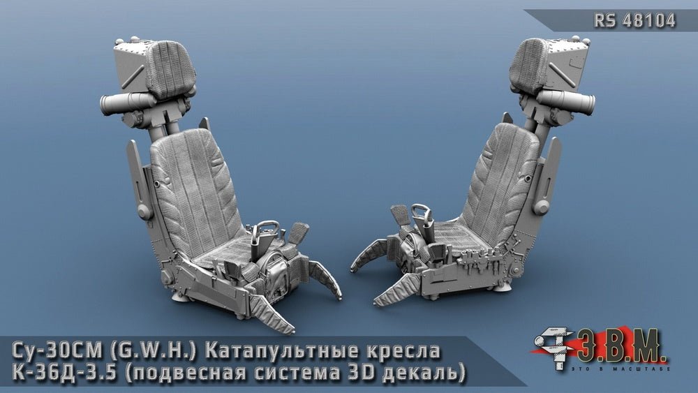 RS48104 E.V.M. 1/48 Ejection Seats K - 36D - 3.5 with 3D Decal Harness for Su - 30SM (G.W.H.) - imodeller.store