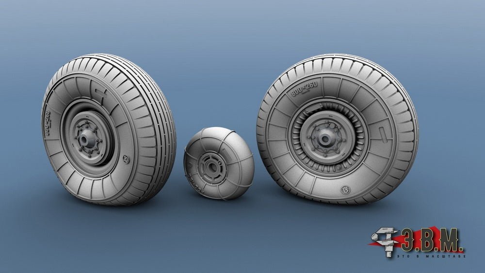 RS72004 E.V.M. 1/72 Landing Gear Wheels for Ilyushin Il - 2 Stormovik - imodeller.store