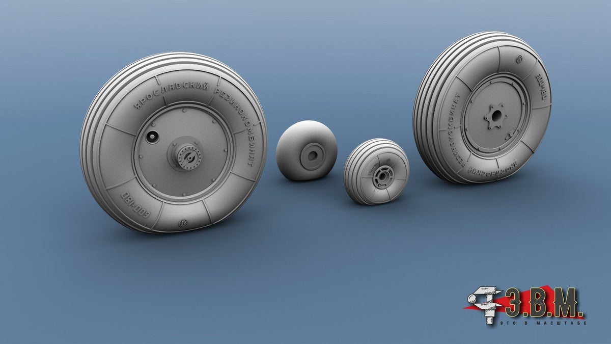 RS72026 E.V.M. 1/72 3D Printed Landing Gear Wheels for Yak - 1/3 - imodeller.store