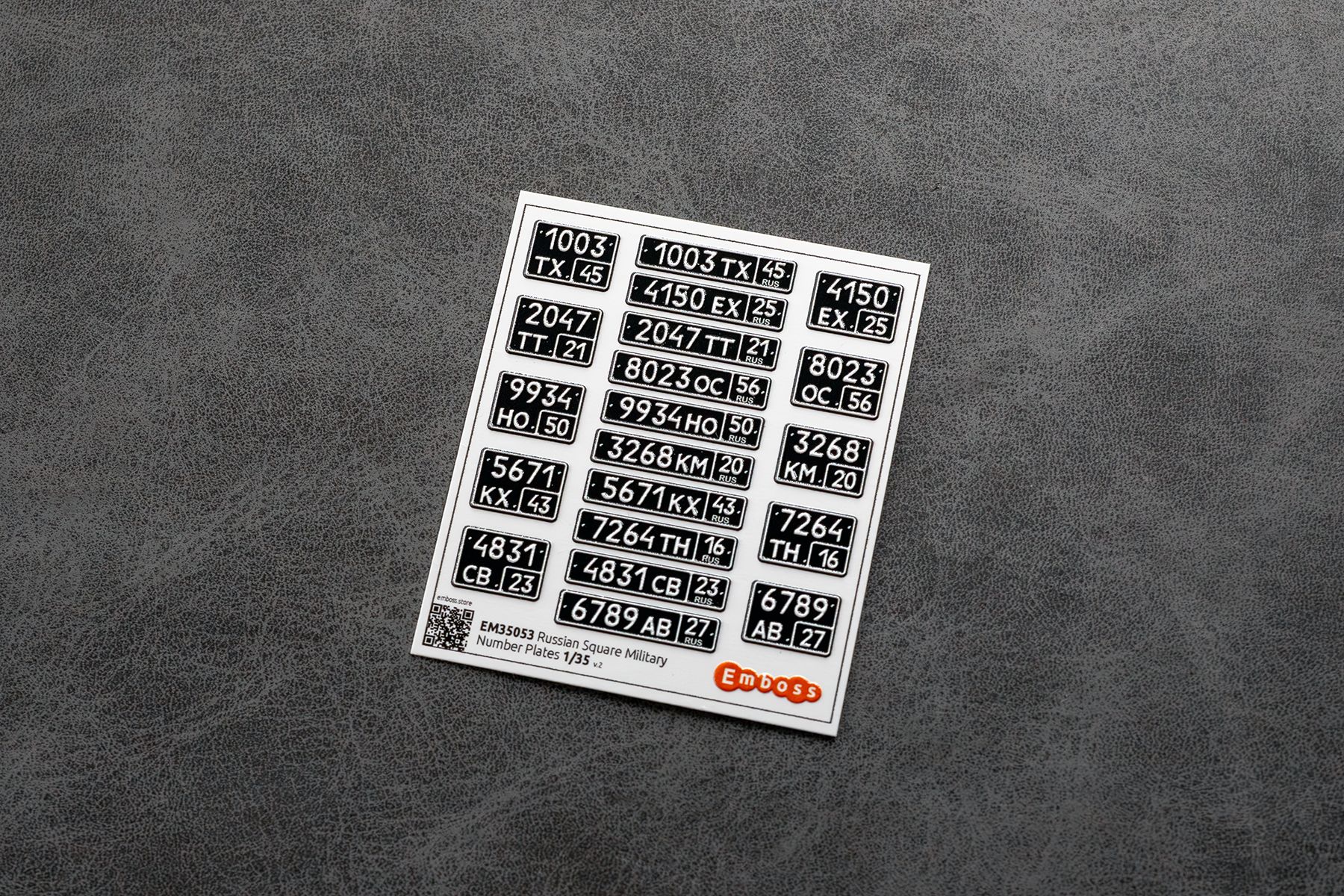 Russian military vehicle registration plates "square" 1/35 (3D decal) EM35053 - imodeller.store