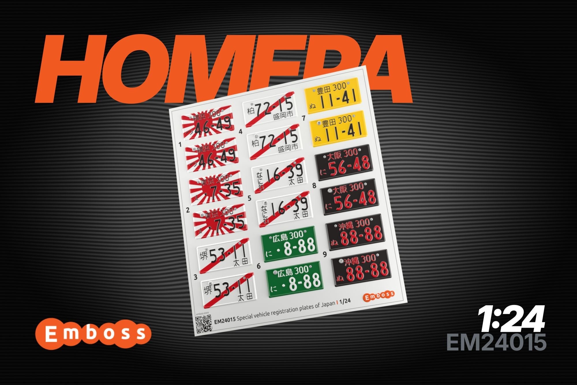 Special Japan vehicle registration plates 1 1/24 (3D decal) - imodeller.store