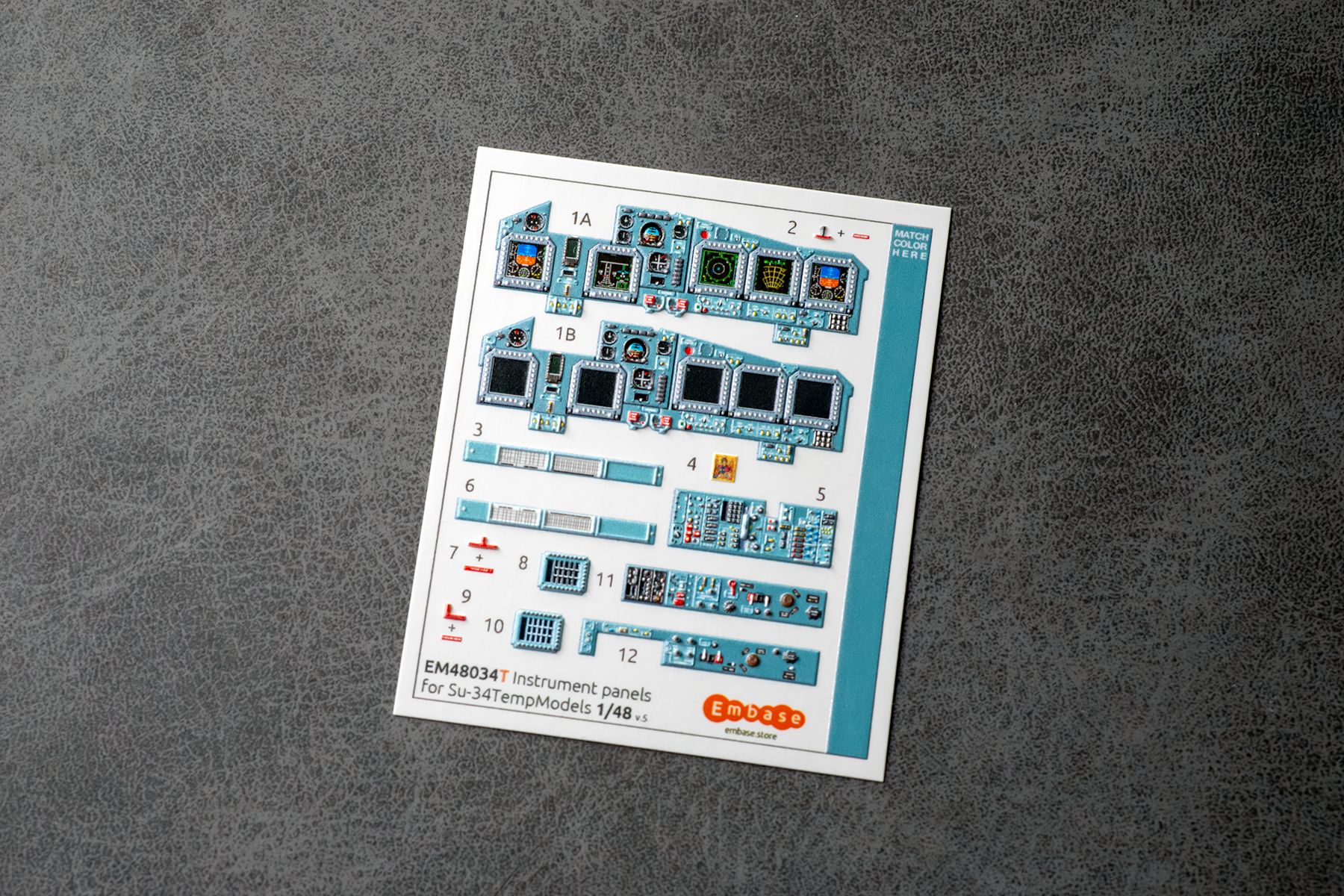 Su - 34 Cockpit details for Temp Models 1/48 EM48034T (3D decal) - imodeller.store