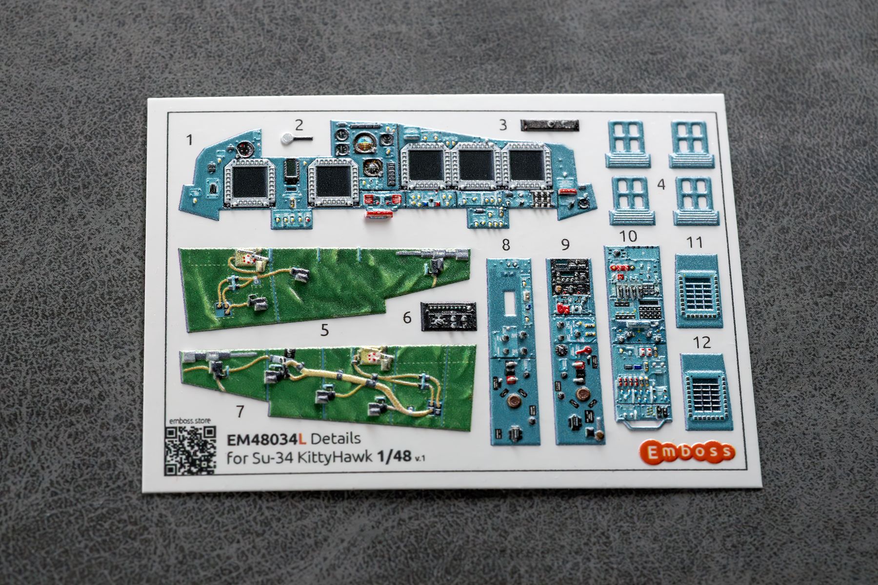 Su - 34 Essential cockpit details for Kittyhawk 1/48 (3d decals) - imodeller.store