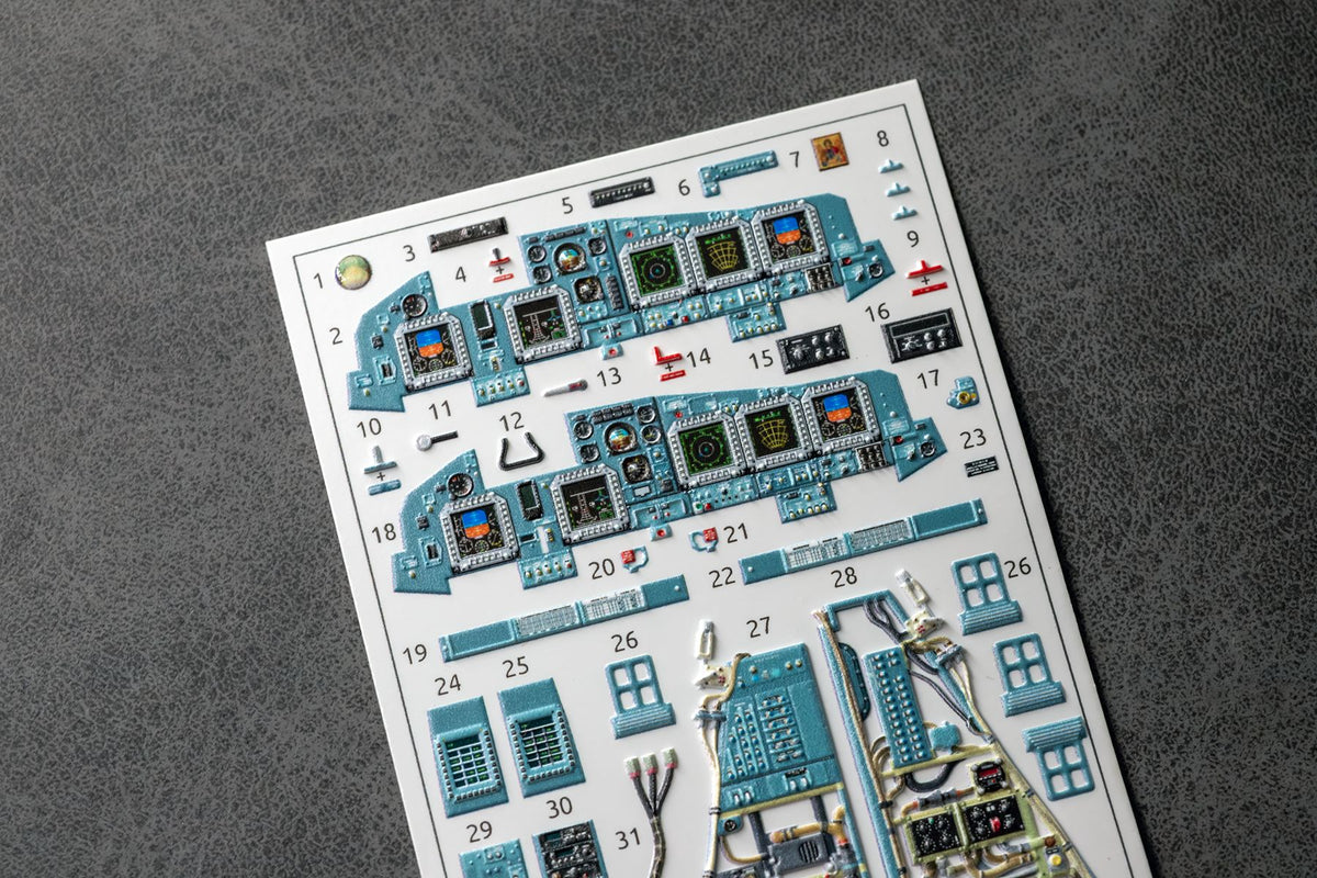 Su - 34 Powered cockpit details for Kittyhawk 1/48 (3d decals) - imodeller.store