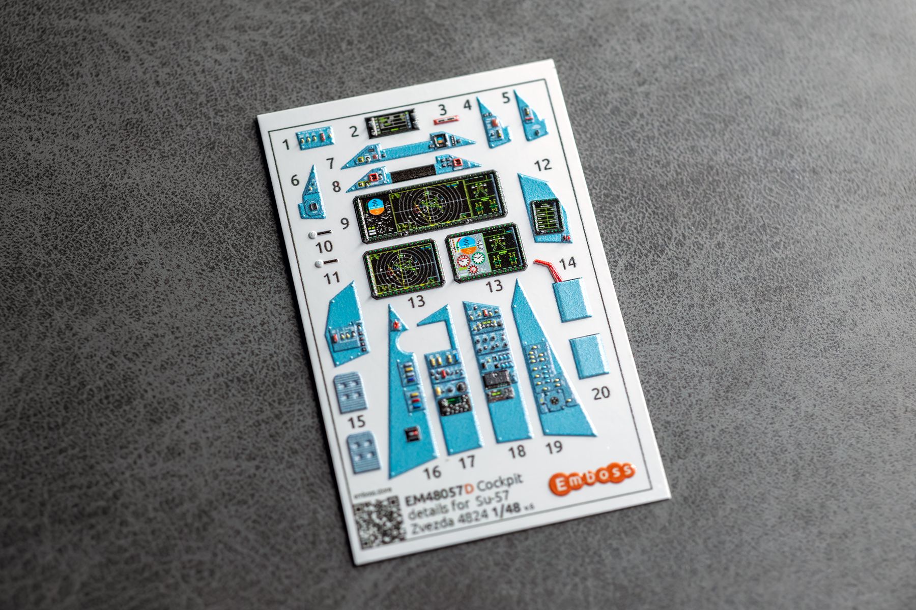 Su - 57 Cockpit details with powered displays for Zvezda 4824 1/48 (3D decal) - imodeller.store