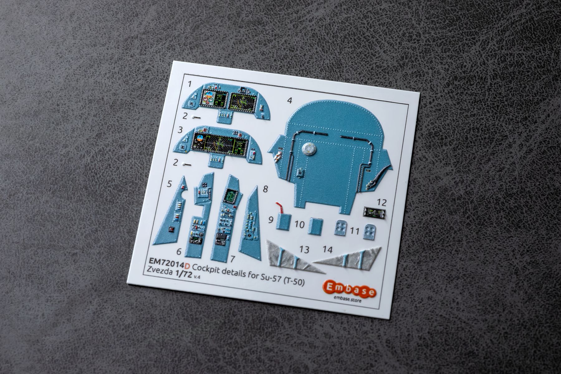 Su - 57 (T - 50) Powered cockpit details for Zvezda 7225 1/72 (3D decal) - imodeller.store